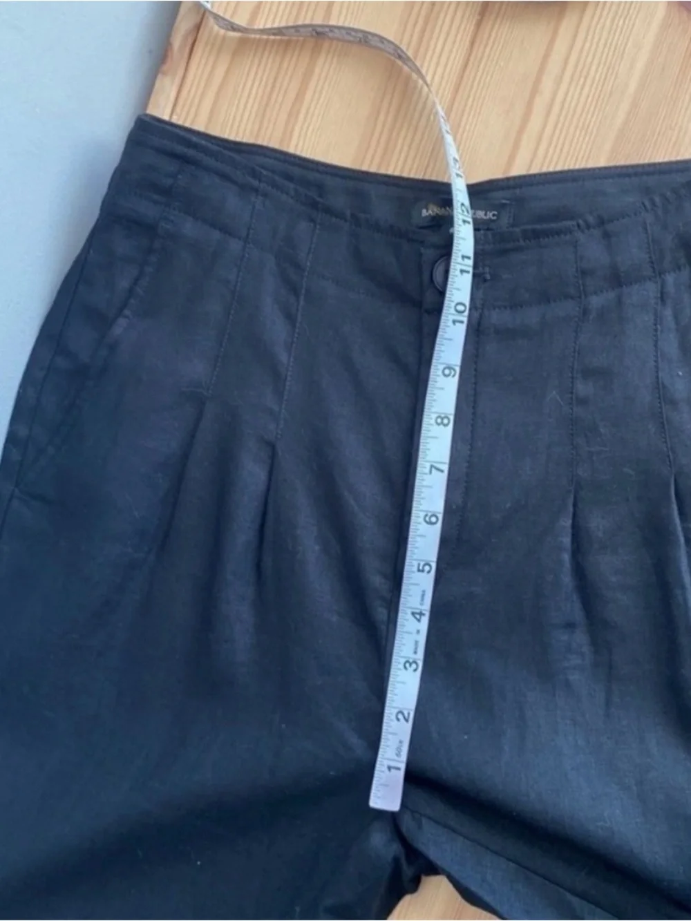 Black dress linen trousers